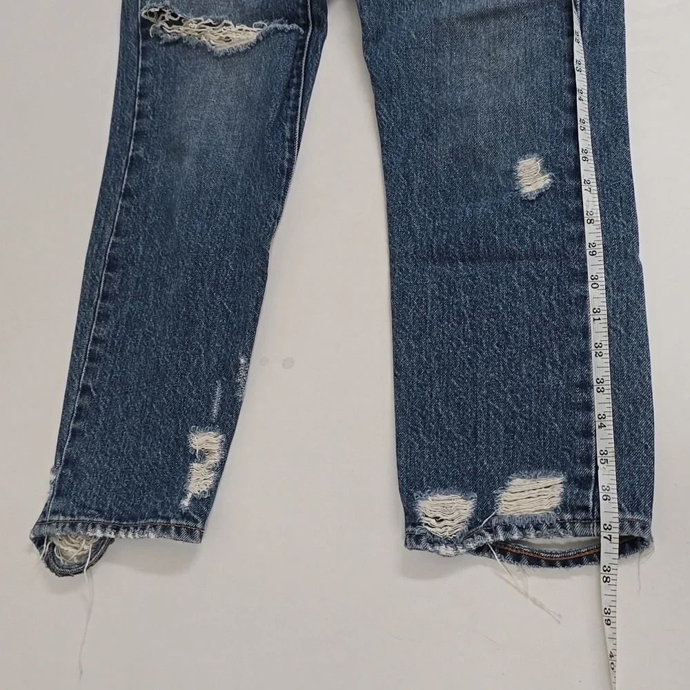 AO.LA by Alice + Olivia Womens Blue Medium Wash High Rise Straight Jeans